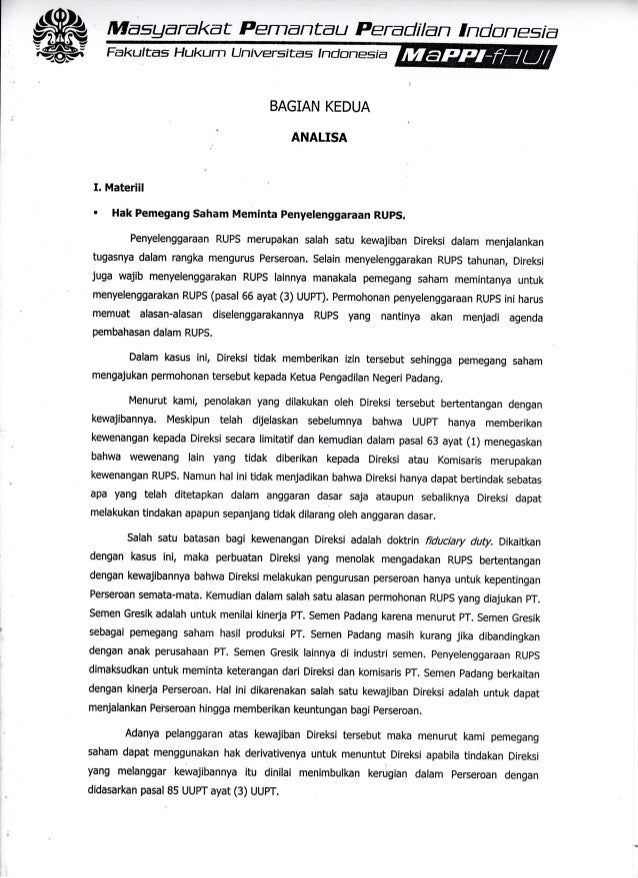 Contoh Notulen Rapat Umum Pemegang Saham