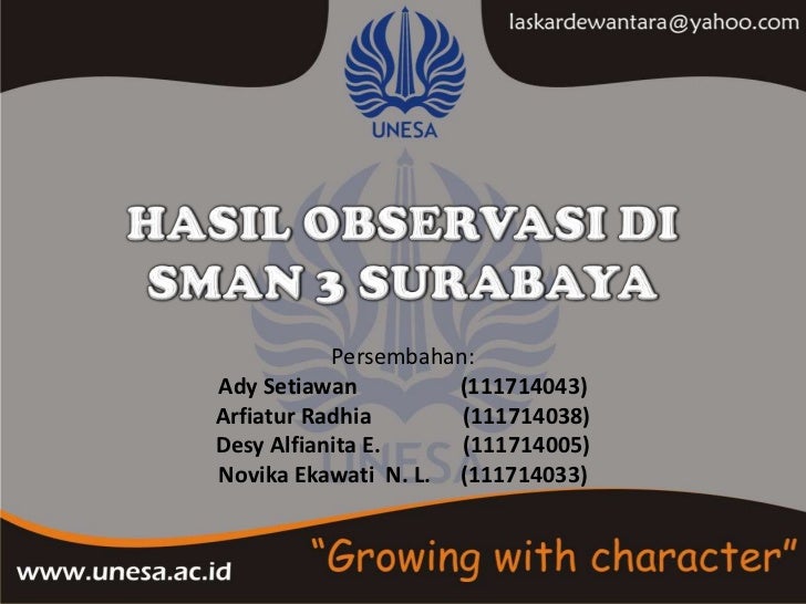 Hasil observasi SMAN 3 Surabaya