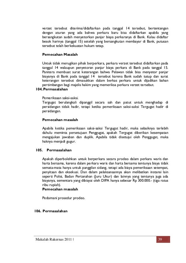 RAKERNAS PA - MARI 2011- permasalahan