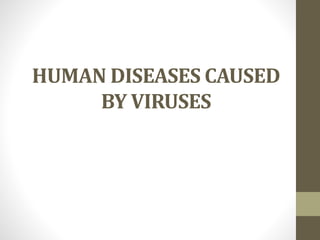 HUMAN DISEASES CAUSED
BY VIRUSES
 