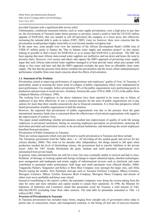 Has privatization of public owned enterprises improved the quality of  workers in tanzania a case of swiss port (t) limited
