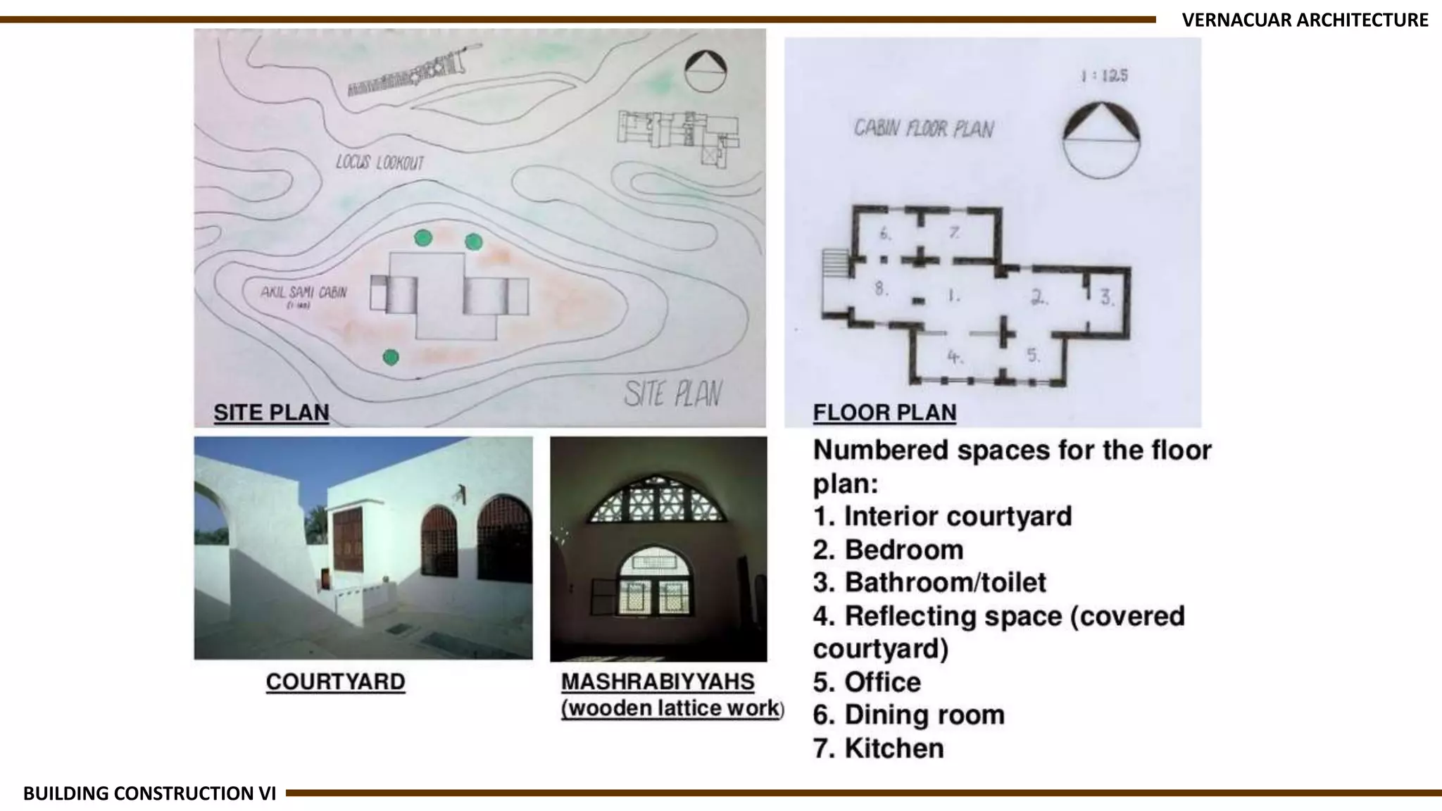 VERNACUAR ARCHITECTURE
BUILDING CONSTRUCTION VI
 
