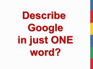 Describe
  Google
in just ONE
   word?
 