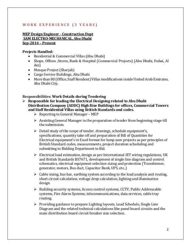 electrical design engineer resumes