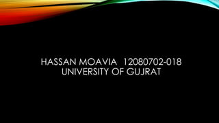 HASSAN MOAVIA 12080702-018
UNIVERSITY OF GUJRAT
 