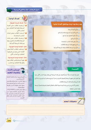 ±≥π±≥π
:
:‫اﻟﺨﺎﻣﺴﺔ‬ ‫اﻟـﻮﺣـﺪة‬
:á``````«``ª``gC’G
.á›ÈdGá«ªgCGí u°VƒJ
Ió`Mƒ`dG±Gó``gCG
:á«aô©ŸGIóMƒdG±GógCG/k’hCG
á``«ªgCG ≈``∏``Y Ö`dÉ£dG ±ô`©à`j ¿CG 1
™```e ÖWÉîàdG á`¨``d É`¡fCGh á›ÈdG
.‹B’GÖ°SÉ◊G
äÉ```¨``d ¢†``©`H Ö```dÉ£dG Oó``©```j ¿CG 2
.áeó`î`à°ùŸGÖ°SÉ◊G
äÉ``¨d ≈``∏``Y Ö``dÉ£dG ±ô``©`à`j ¿CG 3
É¡æ«Hõ««ªàdGhäÉ`æ``FÉµdÉHá›ÈdG
.á«FGôLE’Gá›ÈdGäÉ¨dÚHh
:ájQÉ¡ªdGIóMƒdG±GógCG/Ék«fÉK
¢†©`Ñ`dá`∏ãeCGÖ```dÉ£dGó```gÉ``°ûj¿CG
É```¡`≤`jôW ø```Y º`à`j »``à``dG äÉ``¨∏dG
.‹B’GÖ°SÉ◊G™eÖWÉîàdG
:á«fGóLƒdGIóMƒdG±GógCG/kÉãdÉK
Éª«a ÖdÉ£dG ¢ùØf ‘ áÑZôdG ájƒ≤J
.Ö°SÉ◊G™eÖWÉîàdGá¨∏H≥∏©àj
........................................................................................................................
........................................................................................................................
........................................................................................................................
º`∏`©ª`dGäÉ`Xƒ`ë`∏`eº`∏`©ª`dGäÉ`Xƒ`ë`∏`e
äGhOC’Ghπ`FÉ`°Sƒ`dG
º`«`∏©à`dGäÉ`«`æ`≤`Jh
•É`≤ædG á`HÉ`à`µd ∂`dPh :IQƒ`Ñ``°ùdGh º∏≤dG
.¢SQó∏dá«°SÉ°SC’G
¢VôY‘Ωóîà°ùjå«M:Ö`°SÉ◊GRÉ¡L
É‡¢Vhô``©``dGè``eGô`Hó``MCÉ``H¢SQó```dG
á≤jô£H ¢SQódG äÉeƒ∏©e ¢VôY π¡°ùj
.á©à‡há≤«°T
:(DATA SHOW)Ö°SÉ◊G¢VôYRÉ¡L
ø```e kGQƒ°Uh äÉ``°TÉ`°T ¢Vô``©`d ∂dPh
‘ Oƒ````Lƒ```ŸGh Ωó``îà`°ù``ŸG è``eÉ``fÈdG
™bGƒe ¢†©H ¢VGô©à°SGh »∏ª©dG Aõ÷G
.âfÎfE’G
 