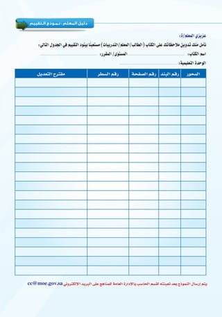 :
:I/º∏©ªdG…õjõY
:»dÉàdG∫hóédG»aº««≤àdGOƒæÑHÉkæ«©à°ùe(äÉÑjQóàdG/º∏©ªdG/ÖdÉ£dG)ÜÉàµdG≈∏Y∂JÉ¶MÓeøjhóJ∂æeπeCÉf
:Qô≤ªdG/iƒà°ùªdG :ÜÉàµdGº°SG
:á«ª«∏©àdGIóMƒdG
:Qô≤ªdG/iƒà°ùªdG :ÜÉàµdGº°SG
:á«ª«∏©àdGIóMƒdG
:Qô≤ªdG/iƒà°ùªdG :ÜÉàµdGº°SG
:á«ª«∏©àdGIóMƒdG
πjó©àdG ìÎ≤e ô£°ùdG ºbQ áëØ°üdG ºbQ óæÑdG ºbQ QƒëªdG
cc@moe.gov.sa»fhôàµdE’GójôÑdG≈∏YègÉæª∏dáeÉ©dGIQGOE’ÉHÖ°SÉëdGº°ù≤d¬àÄÑ©Jó©HêPƒªædG∫É°SQEGºàj
 