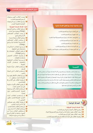 ±∞≥±∞≥
:
:‫اﻟﺮاﺑﻌﺔ‬ ‫اﻟـﻮﺣـﺪة‬
π≤π≤
:á`«`dÉ`à`dG±Gó`gC’G≥`≤`–±ƒ`°SIóMƒ`dG√ò`¡d∂à°SGQOó`©H
.Ö°SÉ◊ÉHº«ª°üàdGhº°SôdGèeGôHá«ªgCGìô°ûJ
.Ö°SÉ◊ÉHº«ª°üàdGhº°SôdGΩƒ¡ØeOó–
.Iô°UÉ©ŸGIÉ«◊G‘º«ª°üàdGhº°SôdGèeGôHäÉeGóîà°SG¢†©Hèàæà°ùJ
.Ö°SÉ◊ÉHº«ª°üàdGhº°SôdG´GƒfCG¢†©HOó©J
.Ö°SÉ◊ÉHº«ª°üàdGhº°SôdGäÉ«æ≤JOó©J
.Ö°SÉ◊ÉHº«ª°üàdGhº°SôdGäÉØ∏eäGOGóàeGºgCGOó©J
.ájQÉéàdGhQó°üŸGáMƒàØeÖ°SÉ◊ÉHº«ª°üàdGhº°SôdGäÉ«›ôHºgCGOó©J
:á``````«``ª``gC’G
.Ö°SÉ◊G »eóîà°ùe iód kÉYƒ«°T äÉeGóîà°S’G ÌcCG øe º«ª°üàdGh º°SôdG ∫É› ‘ Ö°SÉ◊G ΩGóîà°SG ó©j
êÉàfEG øªa ,á«eƒ«dG IÉ«◊G ‘ ¬©e πeÉ©àf Ée º¶©e ‘ ¢ù«FQ ¿qƒµªc πNóJ Ö°SÉ◊G äÉeƒ°SQ ¿C’ ∂dP ™Lôjh
äÉéàæŸG º«ª°üJh ÖàµdG º«ª°üJ ¤EG á«ë«°VƒàdG äÉeƒ°SôdG êÉàfEG ¤EG É¡«∏Y á«dÉª÷G äGôKDƒŸG áaÉ°VEGh Qƒ°üdG
º«ª°üàdGh º°SôdG èeGÈd á°ùŸ óŒ ¿CGh óH’ ∂dP πc .âfÎfE’G äÉëØ°U º«ª°üJh »eÓYE’G êÉàfE’Gh á«YÉæ°üdG
±qô©JhÖ°SÉ◊ÉHº«ª°üàdGhº°SôdG¢ûbÉæJIóMh‹B’GÖ°SÉ◊GègÉæeøª°†àJ¿CGkÉeGõd¿ÉcÉ‡.¬«aá«Hƒ°SÉ◊G
.É¡JÉeGóîà°SG´GƒfCGh¬›GôHh¬YGƒfCG≈∏YÖdÉ£dG
Ió`Mƒ`dG±Gó``gCG
äÉ«›ôHô```¡°TCGÖ```dÉ£dGOó```©j¿CG 5
.Ö°SÉ◊ÉHº«ª°üàdGhº°SôdG
äÉ«›ÈdG Ú```H Ö```dÉ£dG ¥ô```Øj ¿CG 6
.Qó°üŸGáMƒàØŸGhájQÉéàdG
:á«aô©ŸGIóMƒdG±GógCG/k’hCG
.Ö°SÉ◊ÉHº°SôdGèeGôHá«ªgCGÖdÉ£dGìô°ûj¿CG 1
.IÉ«◊G‘º«ª°üàdGhº°SôdGèeGôHäÉeGóîà°SG¢†©HÖdÉ£dGOó©j¿CG 2
.Ö°SÉ◊ÉHΩƒ°SôdG´GƒfCG¢†©HÖdÉ£dGOó©j¿CG 3
.Ö°SÉ◊ÉHº«ª°üàdGhº°SôdGäÉØ∏eäGOGóàeG≈∏YÖdÉ£dG±ô©àj¿CG 4
:ájQÉ¡ªdGIóMƒdG±GógCG/Ék«fÉK
º«ª°üàdG èeÉfôH ÖdÉ£dG π¨°ûj ¿CG 1
.¬JGhOCG≈∏Y±ô©àjh(Gimp)
¢üFÉ°üÿG Ö``dÉ``£``dG Oó``©``j ¿CG 2
.èeÉfÈ∏dá«°SÉ°SC’G
.IójóLáëØ°UÖdÉ£dGÅ°ûæj¿CG 3
¢üFÉ°üÿG ÖdÉ£dG Ωóîà°ùj ¿CG 4
èeÉfôH ‘ á``HÉ``à``µ``∏``d á``«``°``SÉ``°``SC’G
.(Gimp)
äGÒ```KCÉ```à```dG Ö```dÉ```£```dG êQó`````j ¿CG 5
.•ƒ£ÿG≈∏YäÉë°TôŸGh
‘ äÉ``≤``Ñ``£``dG Ö``dÉ``£``dG Å°ûæj ¿CG 6
.(Gimp)èeÉfôH
¢Uƒ°üædG Ö``dÉ``£``dG ∞``«``°``†``j ¿CG 7
.äÉ≤Ñ£dGΩGóîà°SÉH
•ƒ```£```ÿG Ö```dÉ```£```dG º```°```Sô```j ¿CG 8
äGhOC’G ΩGóîà°SÉH äÉ«æëæŸGh
.áYƒæàŸG
áYƒæàe É k°Tôa ÖdÉ£dG Ωóîà°ùj ¿CG 9
.º°Sô∏d
IÉëªŸG »``JGOCG ÖdÉ£dG Ωóîà°ùj ¿CG 10
.È◊Gh
á«°Sóæ¡dG∫Éµ°TC’GÖdÉ£dGº°Sôj¿CG 11
.(..,π«£à°ùe,IôFGO)áYƒæàŸG
‘ ô``eGhC’G ≈∏Y ÖdÉ£dG ±ô©àj ¿CG 12
.ójó–áªFÉb
áYƒæàe äGÒKCÉJ ÖdÉ£dG …ôéj ¿CG 13
.OóëŸGQƒ°üdGAõL≈∏Y
á≤jôWøeÌcCGÖdÉ£dGΩóîà°ùj¿CG 14
,ï°ùf ,¢``ü``b)ó``jó``ë``à``dG ∂jôëàd
.(≥°üd
äGhOCG Ö```dÉ```£```dG Ωó``î``à``°``ù``j ¿CG 15
,¿ƒ∏dÉH ójóëàdG)áYƒæàŸG ójóëàdG
.(..»HÉÑ°†dG
¢üFÉ°üN ≈∏Y ÖdÉ£dG ±ô©àj ¿CG 16
.ójóëàdGäGhOCGøeIGOCGπc
.ójóëàdG•É‰CGÖdÉ£dGΩóîà°ùj¿CG 17
.ôjõ«HQÉ°ùeIGOCGÖdÉ£dGΩóîà°ùj¿CG 18
øe GkAõ```L Ö``dÉ``£``dG ¢ü∏îà°ùj ¿CG 19
™jô°ùdG ´Éæ≤dG ΩGóîà°SÉH IQƒ°üdG
.(á≤jóMIQƒ°UøeIOQh kÓãe)
 