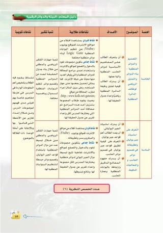 ±≥±≥
:
á«Áƒ≤JäÉWÉ°ûf Ò``µØJá«ªæJ á«HÓW äÉWÉ°ûf ±Gó```gC’G ´ƒ``°Vƒ``ª`dG á`°ü`◊G
¬«a Ωƒ`````≤`````j •É````°````û````f
ºgCG¢ü«î∏àHÜÓ£dG
»aIOQGƒdGäÉeƒ∏©ªdG
áWQÉN »```a ¢````SQó````dG
º¡H á``°``UÉ``N º``«``gÉ``Ø``e
º¡ª¡a ió``e ¢SÉ«≤d
.¢``SQó``dG äÉYƒ°Vƒªd
OGó````````YEG∫Ó``````Nø``````eh
á£°ûfC’G ø``Y ôjQÉ≤J
É¡H Gƒ```````eÉ```````b »````à````dG
á∏Ä°SCG ≈∏Y áHÉLE’ÉHh
ábÓ©dG äGP IóMƒdG
.´ƒ°VƒªdÉH
ô«µØàdG äGQÉ``¡``e á«ªæJ
»≤£æªdGh »``°``VÉ``jô``dG
∫hGóL AÉæH ∫Ó``N ø``e
øe Oó````©````d á```≤```«```≤```ë```dG
á«≤£æªdG ô``````FGhó``````dG
º«¶æJ ô``FGhO º«ª°üJh
á«≤£æªdG äÉ````HGƒ````Ñ````dG
á`````«`````°`````VÉ`````jQ∫Ghó```````````````````d
.áØ∏àîe
øe ΩÓ`````aCG Ió``gÉ``°``û``ª``H …Oô``a •É°ûf
Üƒ«Jƒj ™``bƒ``ª``c â``fô``à``f’G ™``bGƒ``e
äÉHGƒÑdG º«¶æJ ø``Y (Ytube)
AÉæÑd Logic Gate á«≤£æªdG
áØ∏àîeá«≤£æeôFGhO
Ωƒ≤J äÉYƒªée øjƒµàH »YÉªL •É°ûf
âfôàfE’ÉH ™bGƒªd íØ°üàdGh ∫ƒNódÉH
IÉcÉëªdG è``eGô``H ió````MEG ΩGó``î``à``°``SGh
ójó©dGôaƒàj»àdGhá«≤£æªdGôFGhó∏d
Éªc âfôàfE’G áµÑ°T ≈∏Y ÉkfÉée É¡æe
RÉ¡L ≈```∏```Y É``¡``°``†``©``H π``«``ª``ë``J ø``µ``ª``j
AGôLEG ∫ÉãªdG π«Ñ°S ≈∏Yh Ωóîà°ùªdG
™bƒeøeIÉcÉëªdG ÜQÉéJ
(http://www.kolls.net/gatesim)
áYƒªéªdG ÜÓ````W Ωƒ```≤```j å``«``ë``H
ºK è```eGô```Ñ```dG √ò````g ó`````MCG π``jõ``æ``à``H
á«≤£æªdG ô```FGhó```dG ó````MCG IÉ``cÉ``ë``e
OGóYEGh πµd ¢SQóªdG ÉgQÉàîj »àdG
.É¡dá≤«≤ëdG∫hóLøYôjô≤J
ÖdÉ£dG ±ô``©``à``j ¿CG 1
º````«````gÉ````Ø````ª````dG≈`````∏`````Y
ôFGhód á```«```°```SÉ```°```SC’G
á«≤£æªdG Ö°SÉëdG
.É¡∏ªYá«dBGh
ÖdÉ£dG ∑Qó``````j ¿CG 2
áØ«Xh π«ãªJ á«Ø«c
á«≤£æªdG Iô````FGó````dG
∫hóLOGóYEGhÉv«°VÉjQ
.É¡dá≤«≤ëdG
º«ª°üàdG
ôFGhódGh
: á«≤£æªdG
ôFGhódGAÉæH
π«ãªàdGh
»°VÉjôdG
∞FÉXƒd
IôFGódG
.á«≤£æªdG
á°ùeÉîdG
ô«µØàdG äGQÉ``¡``e á«ªæJ
»≤£æªdGh »``°``VÉ``jô``dG
§«°ùÑJ ∫Ó````````N ø``````e
ôFGhódG ∫GhO ø``e Oó``Y
ΩGóîà°SÉH á``«``≤``£``æ``ª``dG
,¿É«dƒÑdG ôÑédG óYGƒb
á£°ùÑe ôFGhOº«ª°üJh
äÉ`````HGƒ`````Ñ`````dGº```«```¶```æ```à```d
.É¡dá«≤£æªdG
™bGƒeøeΩÓaCG IógÉ°ûªH…Oôa•É°ûf
(Ytube) Üƒ«Jƒj ™bƒªc âfôàfE’G
.¬JÉ≤«Ñ£Jhô°ù°SôHhôµ«ªdGh
äÉYƒªée ø``jƒ``µ``à``H »YÉªL •É°ûf
™bGƒªd íØ°üàdGh ∫ƒ``Nó``dÉ``H Ωƒ``≤``J
§«°ùÑJ í«àJ á«∏YÉØJ â``fô``à``f’É``H
á«≤£æeôFGhód»dƒÑdGôÑédG∫GhO
áYƒªée π``µ``d ¢``SQó``ª``dG É``gQÉ``à``î``j
á≤«≤ëdG ∫hó``L øY ôjô≤J OGó``YEGh
.É¡£«°ùÑJèFÉàfh É¡d
äÉ«°SÉ°SG ∑Qó````j ¿CG 1
.»fÉ«dƒÑdGôÑédG
ºgCGÖdÉ£dGOó©j¿CG 2
.¿É«dƒHôÑLóYGƒb
á«Ø«c ≈∏Y ±ô©àdG 3
ôÑL óYGƒb ≥«Ñ£J
º«ª°üJ »``a ¿É«dƒH
.Ö°SÉëdGôFGhO
Ωƒ¡Øe ∑Qó````````j ¿CG 4
≥```«```bó```dGè````dÉ````©````ª````dG
äÉHGƒÑdÉH ¬WÉÑJQGh
IQÉªYh á«≤£æªdG
.Ö°SÉëdG
≈∏Y±ô©àdG
äÉ«°SÉ°SG
¿É«dƒHôÑL
¬JÉ≤«Ñ£Jh
º«ª°üJ»a
ôFGhO
h Ö°SÉëdG
äÉédÉ©ªdGh
.á≤«bódG
á°SOÉ°ùdG
(6) ájô`¶`æ`dG¢ü`°ü`ë`dGOó```Y
 