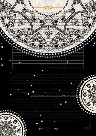 31
.‫ـة‬‫ـ‬‫ي‬‫االجتماع‬‫ـات‬‫ـ‬‫ع‬‫القطا‬‫ـم‬‫ـ‬‫ع‬‫د‬‫ـن‬‫ـ‬‫ع‬‫ـا‬‫ـ‬‫ض‬‫ف‬،‫ـا‬‫ـ‬‫ي‬‫مال‬‫ـا‬‫ـ‬‫ب‬‫منص‬24340‫ـق‬‫ـ‬‫ل‬‫وخ‬،‫ـتثمار‬‫ـ‬‫س‬‫اال‬‫ـم‬‫ـ‬‫ع‬‫لد‬
‫ن‬‫ـو‬‫ـ‬‫ن‬‫قا‬‫ـروع‬‫ـ‬‫ش‬‫م‬‫ل‬‫ـو‬‫ـ‬‫ح‬‫ـيا‬‫ـ‬‫س‬‫ا‬‫ر‬‫د‬‫ـا‬‫ـ‬‫م‬‫يو‬‫ـاندة‬‫ـ‬‫س‬‫امل‬‫ـة‬‫ـ‬‫ي‬‫النياب‬‫ـات‬‫ـ‬‫ع‬‫واملجمو‬‫ـة‬‫ـ‬‫ي‬‫األغلب‬‫ق‬‫ـر‬‫ـ‬‫ف‬‫ـت‬‫ـ‬‫م‬‫نظ‬‫ـة‬‫ـ‬‫ي‬‫األغلب‬‫ـاق‬‫ـ‬‫ث‬‫ملي‬ ‫ـا‬‫ـ‬‫ي‬‫وتفع‬
‫ـم‬‫ـ‬‫ه‬‫أ‬‫ـط‬‫ـ‬‫س‬‫لب‬،‫ـة‬‫ـ‬‫ي‬‫الحكوم‬‫ـة‬‫ـ‬‫ي‬‫األغلب‬‫ـاء‬‫ـ‬‫م‬‫ع‬‫ز‬‫و‬‫اء‬‫ر‬‫ز‬‫و‬‫ـن‬‫ـ‬‫م‬‫ـدد‬‫ـ‬‫ع‬‫ـره‬‫ـ‬‫ض‬‫ح‬‫ـر‬‫ـ‬‫ب‬‫أكتو‬30‫ـوم‬‫ـ‬‫ي‬‫ـة‬‫ـ‬‫ي‬‫املال‬‫ي‬‫ـر‬‫ـ‬‫ي‬‫ز‬‫و‬‫ـره‬‫ـ‬‫ط‬‫أ‬2013‫ـنة‬‫ـ‬‫س‬‫ل‬‫ـة‬‫ـ‬‫ي‬‫املال‬
‫تعديالت‬‫بتقديم‬‫بعد‬‫فيما‬‫توج‬‫الذي‬‫املحكم‬‫التنسيق‬‫قبل‬،‫حولها‬‫النقاش‬‫وتعميق‬‫األمة‬‫لنواب‬‫املشروع‬‫هذا‬‫مضامين‬
.‫الحكومي‬‫نامج‬‫ر‬‫الب‬‫في‬‫املتضمنة‬‫الحكومية‬‫والتوجهات‬‫ات‬‫ر‬‫االختيا‬‫مع‬‫ـجمة‬‫ـ‬‫س‬‫من‬‫ـتركة‬‫ـ‬‫ش‬‫م‬
‫والتصويت‬‫ـة‬‫ـ‬‫ش‬‫واملناق‬‫ـة‬‫ـ‬‫س‬‫ا‬‫ر‬‫الد‬‫في‬‫ـتثنائيا‬‫ـ‬‫س‬‫ا‬‫مجهودا‬‫يق‬‫ر‬‫الف‬‫نواب‬‫بذل‬‫فقد‬،‫ـروع‬‫ـ‬‫ش‬‫امل‬‫هذا‬‫ـة‬‫ـ‬‫ش‬‫مناق‬‫ظروف‬‫وعن‬
‫لجنة‬‫ى‬‫مستو‬‫على‬‫سواء‬،‫الليل‬‫من‬‫متأخرة‬‫ساعات‬‫إلى‬‫متواصلة‬‫مواكبة‬‫تطلب‬‫الذي‬‫األمر‬،‫املالي‬‫ن‬‫القانو‬‫مشروع‬‫على‬
.‫باملشروع‬‫تبطة‬‫ر‬‫امل‬‫والثقافية‬‫واالجتماعية‬‫االقتصادية‬‫القطاعات‬‫مختلف‬‫ناقشت‬‫التي‬‫ى‬‫األخر‬‫الدائمة‬‫اللجان‬‫أو‬‫املالية‬
‫ئيس‬‫ر‬‫بووانو‬‫هللا‬‫عبد‬‫األخ‬‫املشروع‬‫هذا‬‫من‬‫ل‬‫األو‬‫الجزء‬‫مناقشة‬‫عند‬‫العامة‬‫الجلسة‬‫خالل‬‫يق‬‫ر‬‫الف‬‫عن‬‫تدخل‬‫وقد‬
‫الثاني‬‫الجزء‬‫ـة‬‫ـ‬‫ش‬‫مناق‬‫أما‬،‫االقتصادي‬‫ـق‬‫ـ‬‫ش‬‫ال‬‫في‬‫خيرون‬‫ـعيد‬‫ـ‬‫س‬‫األخ‬‫تدخل‬‫حين‬‫في‬‫ـي‬‫ـ‬‫س‬�‫السيا‬‫ـق‬‫ـ‬‫ش‬‫ال‬‫بخصوص‬‫يق‬‫ر‬‫الف‬
:‫وهم‬‫يق‬‫ر‬‫الف‬‫باسم‬‫للتدخل‬‫شعبهم‬‫انتدبتهم‬‫نواب‬‫ثمانية‬‫تدخل‬‫عرف‬‫فقد‬
‫بالجي‬ ‫السالم‬ ‫عبد‬‫بالخارج‬ ‫املقيمين‬ ‫واملغاربة‬ ‫اإلسالمية‬ ‫والشؤون‬ ‫الوطني‬ ‫والدفاع‬ ‫الخارجية‬ ‫قطاعات‬
‫بلقايد‬ ‫العربي‬ ‫محمد‬‫املدينة‬ ‫وسياسة‬ ‫والتعمير‬ ‫والسكنى‬ ‫الداخلية‬ ‫قطاعات‬
‫بنيعقوب‬ ‫اللطيف‬ ‫عبد‬‫االنسان‬ ‫ق‬‫وحقو‬ ‫والتشريع‬ ‫العدل‬ ‫قطاعات‬
‫بنحميدة‬ ‫سعيد‬‫االقتصادية‬ ‫والتنمية‬ ‫املالية‬ ‫قطاعات‬
‫أبال�ضي‬ ‫خديجة‬‫االجتماعية‬ ‫القطاعات‬
‫ي‬‫عالو‬ ‫الحليم‬ ‫عبد‬‫االنتاجية‬ ‫القطاعات‬
‫الحارس‬ ‫حسن‬‫واملعادن‬ ‫والطاقة‬ ‫األساسية‬ ‫البنيات‬ ‫قطاعات‬
‫بولعيش‬ ‫ي‬‫او‬‫ر‬‫الحج‬ ‫سعاد‬‫واالتصال‬ ‫والثقافة‬ ‫التعليم‬ ‫قطاعات‬
2012‫42نونبر‬ ‫يوم‬‫األولى‬‫اءة‬‫ر‬‫(الق‬‫املالية‬‫ن‬‫قانو‬‫مشروع‬‫على‬‫للتصويت‬‫املخصصة‬‫العمومية‬‫الجلسات‬‫تميزت‬‫وقد‬
‫األغلبية‬‫ق‬‫فر‬‫نواب‬‫بقية‬‫بمعية‬‫وذلك‬،‫ي‬‫القو‬‫الحضور‬‫على‬‫يق‬‫ر‬‫الف‬‫نواب‬‫بمواظبة‬)2012‫82دجنبر‬‫يوم‬‫الثانية‬‫اءة‬‫ر‬‫الق‬‫و‬
‫ـال‬‫ـ‬‫خ‬‫ـت‬‫ـ‬‫ي‬‫التصو‬‫ـن‬‫ـ‬‫ع‬‫ـاع‬‫ـ‬‫ن‬‫امت‬‫أي‬‫ـجيل‬‫ـ‬‫س‬‫ت‬‫ن‬‫دو‬،56‫ـة‬‫ـ‬‫ض‬‫ر‬‫ومعا‬‫ـا‬‫ـ‬‫ت‬‫صو‬137‫ب‬‫ـروع‬‫ـ‬‫ش‬‫امل‬‫ـذا‬‫ـ‬‫ه‬‫ـى‬‫ـ‬‫ل‬‫ع‬‫ـة‬‫ـ‬‫ق‬‫املصاد‬‫ـت‬‫ـ‬‫م‬‫ت‬‫ـث‬‫ـ‬‫ي‬‫ح‬
‫ـت‬‫ـ‬‫ي‬‫التصو‬‫ـن‬‫ـ‬‫ع‬‫ـاع‬‫ـ‬‫ن‬‫امت‬‫أي‬‫ـجيل‬‫ـ‬‫س‬‫ت‬‫ن‬‫دو‬48‫ـة‬‫ـ‬‫ض‬‫ر‬‫ومعا‬‫ـوت‬‫ـ‬‫ص‬118‫ـة‬‫ـ‬‫ي‬‫بأغلب‬‫ـه‬‫ـ‬‫ي‬‫عل‬‫ـت‬‫ـ‬‫ي‬‫التصو‬‫ـم‬‫ـ‬‫ت‬‫ـن‬‫ـ‬‫ي‬‫ح‬‫ـي‬‫ـ‬‫ف‬،‫ـى‬‫ـ‬‫ل‬‫األو‬‫اءة‬‫ر‬‫ـ‬‫ـ‬‫ق‬‫ال‬
.‫الثانية‬‫اءة‬‫ر‬‫الق‬‫خالل‬
‫والتنمية‬‫والثقة‬‫األمل‬ :2013‫لسنة‬‫املالية‬‫ن‬‫«قانو‬‫ب‬‫عنونه‬‫كتيب‬‫بطباعة‬‫قام‬‫يق‬‫ر‬‫الف‬‫بذله‬‫الذي‬‫للمجهود‬‫وتوثيقا‬
.‫املالية‬‫قوانين‬‫بمتابعة‬‫واملهتمين‬‫للباحثين‬‫دسمة‬‫ومادة‬‫ملانية‬‫ر‬‫الب‬‫انة‬‫ز‬‫الخ‬‫إلغناء‬‫ايجابية‬‫خطوة‬‫شكل‬»‫والتضامن‬
	‫والبيئي‬ ‫واالجتماعي‬ ‫االقتصادي‬ ‫باملجلس‬ ‫يتعلق‬ ‫تنظيمي‬ ‫ن‬‫قانو‬ ‫مشروع‬
‫ـع‬‫ـ‬‫م‬ ‫ـة‬‫ـ‬‫ي‬‫الحال‬ ‫ـة‬‫ـ‬‫ي‬‫القانون‬ ‫ـوص‬‫ـ‬‫ص‬‫الن‬ ‫ـة‬‫ـ‬‫م‬‫ومالئ‬ ،‫ـة‬‫ـ‬‫م‬‫للحكو‬ ‫ـريعي‬‫ـ‬‫ش‬‫الت‬ ‫ـط‬‫ـ‬‫ط‬‫املخ‬ ‫ـل‬‫ـ‬‫ي‬‫تنز‬ ‫ـار‬‫ـ‬‫ط‬‫إ‬ ‫ـي‬‫ـ‬‫ف‬ ‫ـروع‬‫ـ‬‫ش‬‫امل‬ ‫ـذا‬‫ـ‬‫ه‬ ‫ـدرج‬‫ـ‬‫ن‬‫ي‬
‫ن‬‫القانو‬‫مطابقة‬‫ـى‬‫ـ‬‫ل‬‫إ‬،60.09‫ـم‬‫ـ‬‫ق‬‫ر‬‫ـي‬‫ـ‬‫ل‬‫األص‬‫ن‬‫ـو‬‫ـ‬‫ن‬‫القا‬‫ـى‬‫ـ‬‫ل‬‫ع‬‫ـة‬‫ـ‬‫ح‬‫املقتر‬‫ـات‬‫ـ‬‫ي‬‫التعد‬‫ـدف‬‫ـ‬‫ه‬‫ت‬‫ـا‬‫ـ‬‫م‬‫ك‬،‫ـد‬‫ـ‬‫ي‬‫الجد‬‫ـتور‬‫ـ‬‫س‬‫الد‬‫ـات‬‫ـ‬‫ي‬‫مقتض‬
‫التنظيمية‬‫املقتضيات‬‫بعض‬‫إدخال‬‫ثم‬‫حيث‬،)153‫251و‬‫الفصلين‬‫(وخاصة‬‫الجديد‬‫الدستور‬‫أحكام‬‫مع‬‫التنظيمي‬
:‫ـي‬‫ـ‬‫ل‬‫ي‬‫ـا‬‫ـ‬‫م‬‫في‬‫ـات‬‫ـ‬‫ي‬‫التعد‬‫ـذه‬‫ـ‬‫ه‬‫ـم‬‫ـ‬‫ه‬‫أ‬‫ـل‬‫ـ‬‫ث‬‫وتتم‬‫1102؛‬‫ـر‬‫ـ‬‫ي‬‫ا‬‫ر‬‫فب‬‫ـذ‬‫ـ‬‫ن‬‫م‬‫ـة‬‫ـ‬‫ي‬‫الحال‬‫ـه‬‫ـ‬‫م‬‫ملها‬‫ـس‬‫ـ‬‫ل‬‫املج‬‫ـة‬‫ـ‬‫س‬‫ر‬‫مما‬‫ـن‬‫ـ‬‫م‬‫ـتخلصة‬‫ـ‬‫س‬‫امل‬
-	،‫الجديد‬‫الدستور‬‫في‬‫عليها‬‫املنصوص‬‫الهيئات‬‫تمثيلية‬‫يشمل‬‫لكي‬،‫عضو‬104‫إلى‬‫املجلس‬‫أعضاء‬‫عدد‬‫يادة‬‫ز‬
‫لألسرة‬‫ي‬‫االستشار‬‫املجلس‬،‫بتها‬‫ر‬‫ومحا‬‫الرشوة‬‫من‬‫والوقاية‬‫اهة‬‫ز‬‫للن‬‫الوطنية‬‫الهيئة‬،‫املنافسة‬‫بمجلس‬‫األمر‬‫ويتعلق‬
.‫التمييز‬‫أشكال‬‫جميع‬‫بة‬‫ر‬‫ومحا‬‫باملناصفة‬‫املكلفة‬‫والهيئة‬‫ي‬‫الجمعو‬‫والعمل‬‫للشباب‬‫ي‬‫االستشار‬‫املجلس‬،‫والطفولة‬
-	.‫والنساء‬ ‫الرجال‬ ‫بين‬ ‫املناصفة‬ ‫مبدأ‬ ‫تحقيق‬ ‫إلى‬ ‫السعي‬ ‫ة‬‫ر‬‫ضرو‬ ‫على‬ ‫التأكيد‬
 