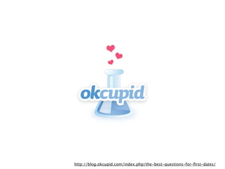 http://blog.okcupid.com/index.php/the-best-questions-for-ﬁrst-dates/
 