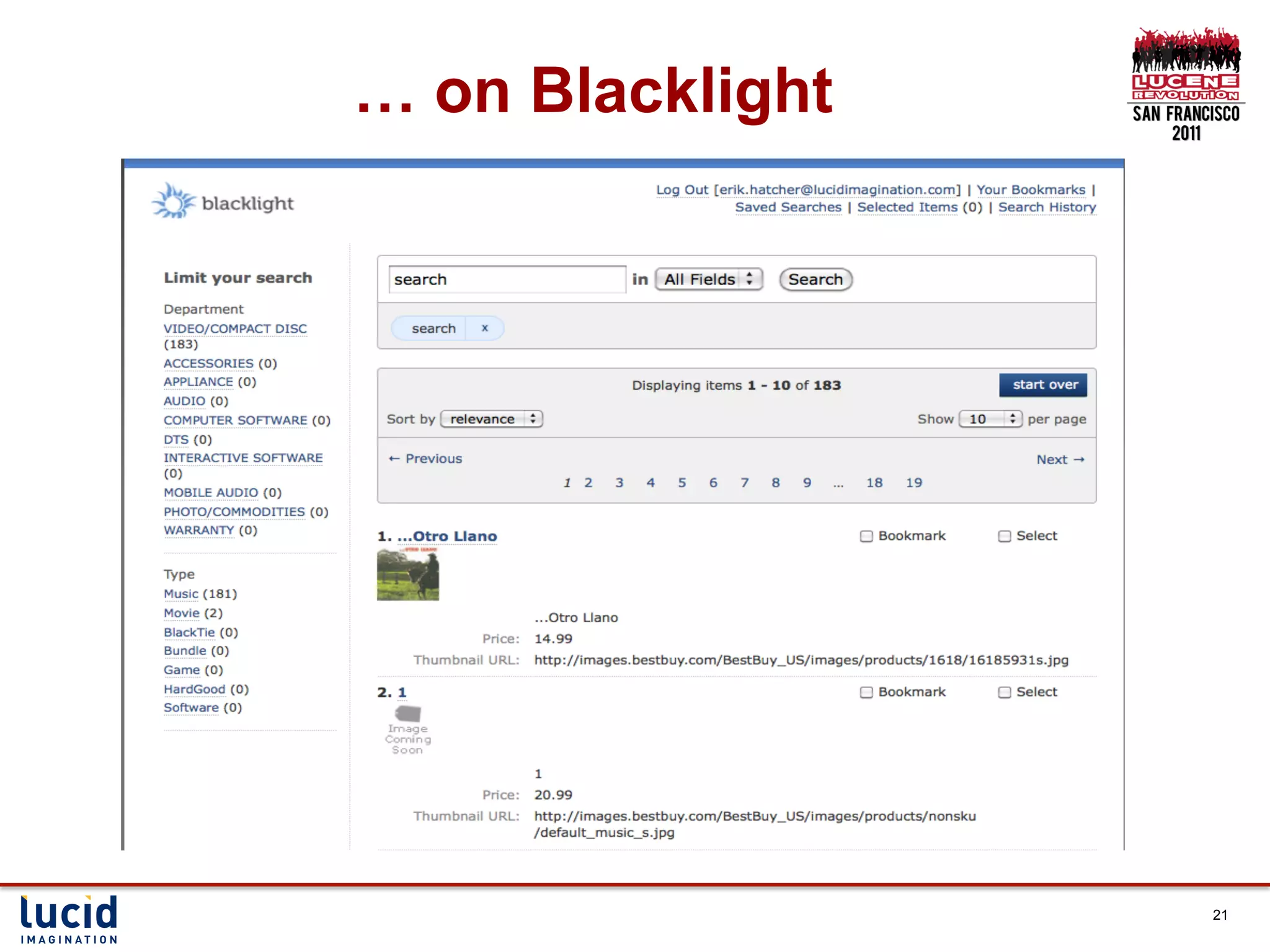 … on Blacklight




                  21
 