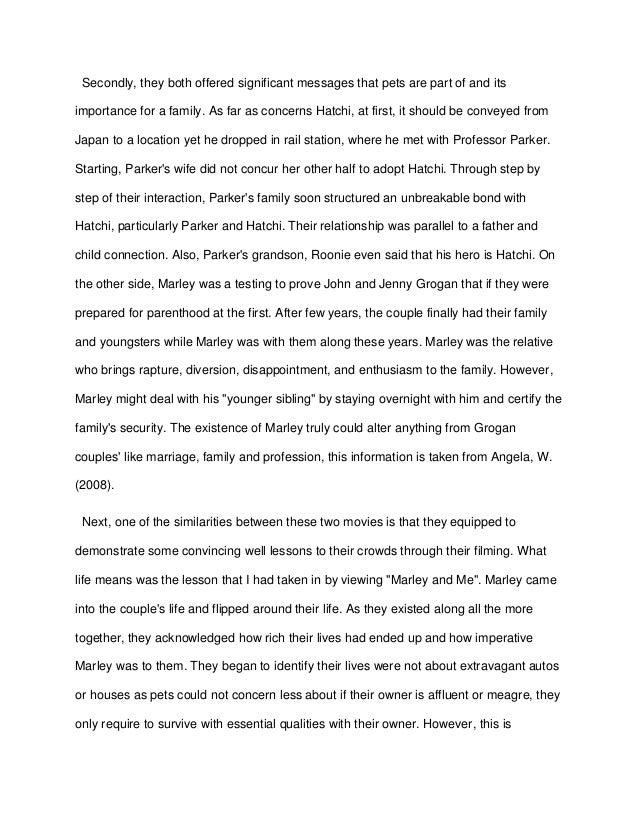 Hatchi and Marley (compare and Contrast Essay)