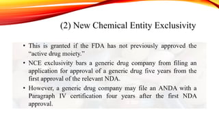 (2) New Chemical Entity Exclusivity
 