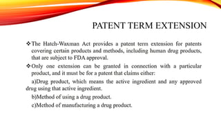 PATENT TERM EXTENSION
 