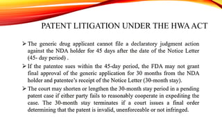 PATENT LITIGATION UNDER THE HWAACT
 