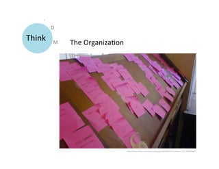 D	
  

Think	
       M	
     The	
  Organiza9on	
  




                                               h>p://www.ﬂickr.com/photos/lauggh/443244547/in/faves-­‐74877869@N05/	
  
 