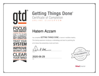 Hatem azzam-getting-things-done-certificate