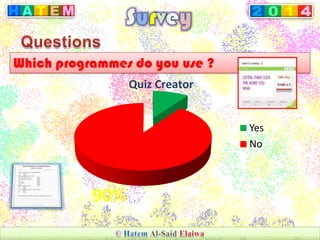 Which programmes do you use ?
10%
90%
Yes
No
Quiz Creator
 
