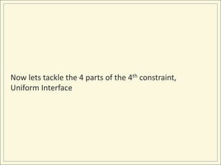 Now lets tackle the 4 parts of the 4th constraint,
Uniform Interface
 