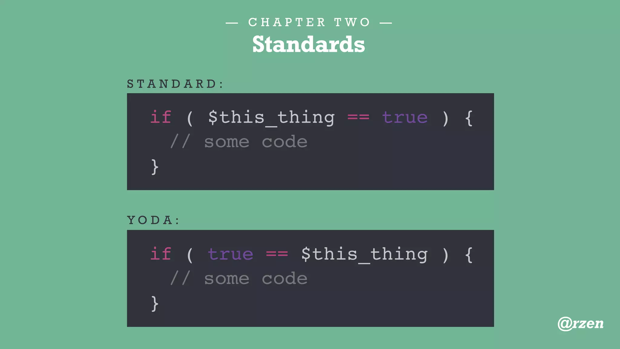 — C H A P T E R T H R E E —
Working Fast = Working Clean
@rzen
 