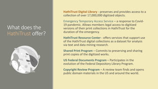 Get to Know HathiTrust Digital Library | PPTX