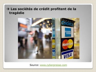  «Ils ne veulent pas donner d’argent, ils veulent aider. »« Crisiscamp » = Rassemblement  de centaines de volontaires qui ont pour but de :Cartographier HaïtiCréer un programme traduction créole -> anglais pour iPhoneCréer une « liste de crises » pour que les travailleurs humanitaires puissent connaître les besoins des sinistrés.Créer une application iPhone qui permet aux humanitaires d’envoyer leurs demandes d’approvisionnement via leur Smartphone.Source: www.boston.com