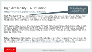From HA to Maximum Availability - A Holistic Historical Discussion | PDF