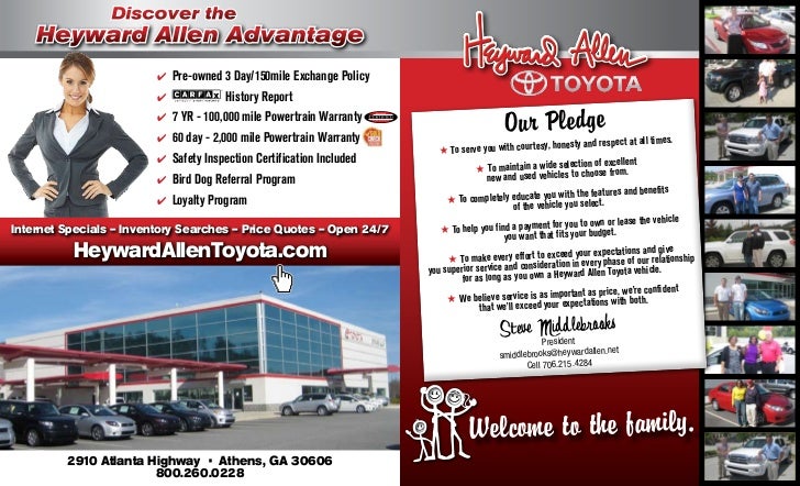 Heyward Allen Toyota, Athens GA, Heyward Allen Advantage Brochure