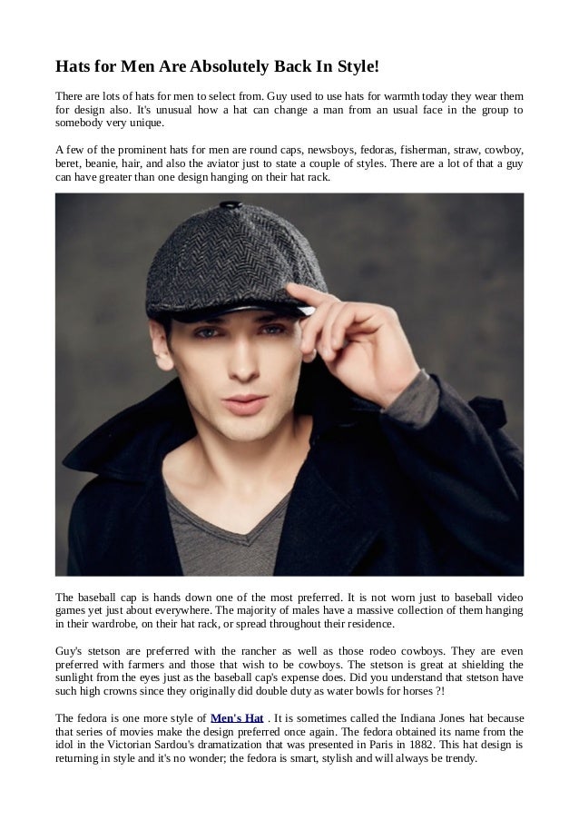 Hats For Men Are Absolutely Back In Style Hats For Men Are Absolutely Back In Style