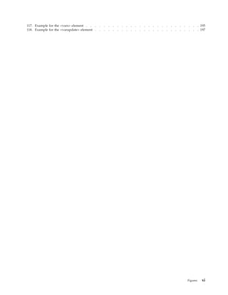 117. Example for the <vars> element . . . . . . . . . . . . . . . . . . . . . . . . . . 195
118. Example for the <varupdate> element . . . . . . . . . . . . . . . . . . . . . . . . 197
Figures xi
 
