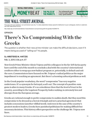 There’s No Compromising With the Greeks