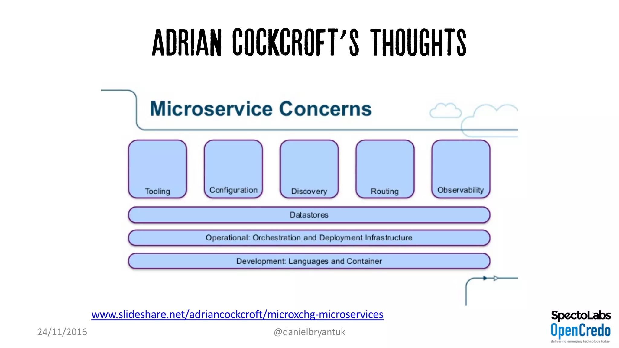 Adrian Cockcroft’s Thoughts
24/11/2016 @danielbryantuk
www.slideshare.net/adriancockcroft/microxchg-microservices
 