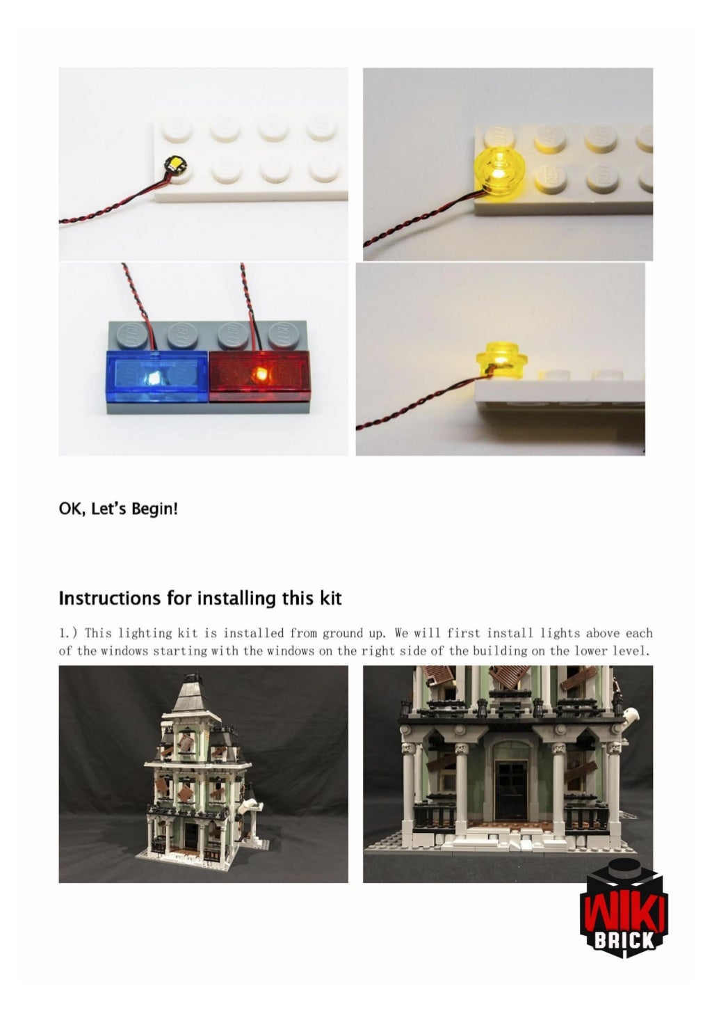 Manual Instruction Led Light for LEGO 10228 Haunted House Brick Kits