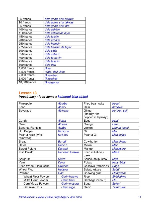 Basic Hausa Language Course