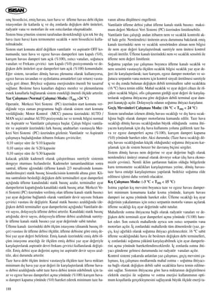 188
s›nç hissedicisi, emiﬂ havas›, taze hava ve üfleme havas› debi ölçüm
istasyonlar› ile katlarda iç ve d›ﬂ zonlarda de¤iﬂken debi üniteleri,
radyatör vana ve motorlar› ile son ›s›t›c›lardan oluﬂmaktad›r.
Sistem bina yönetim sistemi taraf›ndan desteklendi¤i için tek bir d›ﬂ
hava (taze hava) kuru termometre s›cakl›k + nem hissedicisi kulla-
n›lmaktad›r.
Sistem start komutu aktif de¤ilken vantilatör ve aspiratör OFF ko-
numunda; taze hava ve egzoz havas› damperleri tam kapal› (%0),
kar›ﬂ›m havas› damperi tam aç›k (%100), ›s›t›c› vanalar›, so¤utucu
vanalar› ve Frekans çevirici tam kapal› (%0) pozisyonunda ve de-
¤iﬂken debi üniteleri ayar damperleri tam aç›k (%100) konumdad›r.
E¤er sistem, tavanlar› dönüﬂ havas› plenumu olarak kullan›yorsa,
egzoz havas› tavandan ve ayd›nlatma armatürleri (air return) vas›ta-
s›yla geri döner. Böylece so¤utma enerjisinden önemli bir tasarruf
sa¤lan›r. Besleme hava kanallar› da¤›t›c› menfez ve plenumlar›na
esnek kanallarla ba¤lanarak sistem esnekli¤i önemli ölçüde art›r›l›r.
Yaz Çal›ﬂmas› (Normal Çal›ﬂma) Modu: (TDIﬁ >24 °C)
Operatör, Merkezi Veri Sistemi (PC) üzerinden start komutu ver-
di¤inde veya zaman program›na ba¤l› olarak sistem start komutu
verildi¤inde; Motor Kontrol (MCC) panosu üzerindeki AUTO /
MAN seçici anahtar AUTO pozisyonda ise ve termik bilgisi normal
ise Aspiratör ve Vantilatör çal›ﬂmaya baﬂlar. Çal›ﬂt› bilgisi vantila-
tör ve aspiratör üzerindeki fark bas›nç anahtarlar› vas›tas›yla Mer-
kezi Veri Sistemi (PC) üzerinden gözlenir. Vantilatör ve Aspiratör
çal›ﬂmaya baﬂlad›¤›ndan itibaren frekans çeviriciler;
0,10 saniye süre ile %10 kapasite
0,10 saniye süre ile %20 kapasite
0,10 saniye süre ile %30 kapasite
kalacak ﬂekilde kademeli olarak çal›ﬂt›r›lmas› suretiyle sistemin
dengeye oturmas› h›zland›r›l›r. Kademeler tamamland›ktan sonra
santral, üfleme a¤z›ndaki (üfleme kanal› 2/3 mesafesinde konum-
land›r›lm›ﬂt›r) statik bas›nç hissedicisinin kontrolü alt›na girer. Kli-
ma santralinin besledi¤i de¤iﬂken debi terminalleri ayar damperleri
açt›¤›nda üfleme kanal›ndaki statik bas›nç azal›r, terminaller ayar
damperlerini kapatt›¤›nda kanaldaki statik bas›nç artar. Merkezi Ve-
ri Sistemi (PC) üzerinden verilmiﬂ olan üfleme kanal› statik bas›nc›
yaz ayar de¤erine ba¤lant›l› olarak vantilatör devir say›s›n› frekans
çevirici vas›tas› ile de¤iﬂtirir. Kanal statik bas›nc› azald›¤›nda (de-
¤iﬂken debili terminaller ayar damperlerini açt›¤›nda) Vantilatör de-
vir say›s›, dolay›s›yla üfleme debisi art›r›l›r. Kanaldaki statik bas›nç
art›¤›nda; devir say›s›, dolay›s›yla üfleme debisi azalt›lmak suretiy-
le üfleme kanal› statik bas›nc› yaz ayar de¤erinde sabit tutulur.
Üfleme kanal› üzerindeki debi ölçüm istasyonu (dinamik bas›nç öl-
çer) vas›tas› ile üfleme debisi ölçülür, üfleme debisine göre emiﬂ de-
bisi yaz ayar de¤eri belirlenir. Emiﬂ kanal› üzerindeki emiﬂ debi öl-
çüm istasyonu arac›l›¤› ile ölçülen emiﬂ debisi yaz ayar de¤eriyle
karﬂ›laﬂt›r›larak aspiratör devri frekans çevirici kullan›larak de¤iﬂti-
rilir. Emiﬂ debisi ayar de¤erini aﬂm›ﬂ ise aspiratör devir say›s› azal-
t›l›r, aksi durumda art›r›l›r.
Taze hava debi ölçüm ünitesi vas›tas›yla ölçülen taze hava miktar›
minimum d›ﬂ hava yaz ayar de¤eri ile karﬂ›laﬂt›r›larak üfleme hava-
s› debisi azald›¤›nda sabit taze hava debisi temin edebilmek için ta-
ze ve egzoz havas› damperleri açma yönünde (%100) kar›ﬂ›m hava-
s› damperi kapama yönünde (%0) hareket ederek minimum taze ha-
van›n alt›na düﬂülmesi engellenir.
Vantilatör üfleme debisi yahut üfleme kanal› statik bas›nc› maksi-
mum de¤eri Merkezi Veri Sistemi (PC) üzerinden limitlenebilir.
Vantilatör fan› çal›ﬂt›¤› andan itibaren nem ve s›cakl›k kontrolü ak-
tif hale gelir. Nemlendirici ünitenin ar›za durumuna bak›larak emiﬂ
kanal› üzerindeki nem ve s›cakl›k sensöründen al›nan nem bilgisi
ile nem ayar de¤eri karﬂ›laﬂt›r›lmak suretiyle nem ünitesi kontrol
sinyali üretilir. Üfleme kanal› üzerindeki nem ve s›cakl›k sensörü ile
üfleme nem de¤eri limitlenir.
So¤utma yap›lan yaz çal›ﬂmas› boyunca üfleme kanal› s›cakl›k ve
nem sensörü vas›tas›yla ölçülen s›cakl›k bilgisi s›cakl›k yaz ayar de-
¤eri ile karﬂ›laﬂt›r›larak; taze kar›ﬂ›m, egzoz damper motorlar› ve so-
¤utucu serpantin vana motoru için kontrol sinyali üretilmesi suretiyle
iç ve d›ﬂ zonda bulunan de¤iﬂken debili terminallere sabit s›cakl›kta
(16 °C) hava temin edilir. Mahal s›cakl›k ve ayar de¤eri cihaz› ile öl-
çülen s›cakl›k bilgisi, ofis çal›ﬂan›n›n girdi¤i ayar de¤eri ile karﬂ›laﬂ-
t›r›larak so¤utma ihtiyac›na göre de¤iﬂken debili terminal ayar dam-
peri kanatç›¤› aç›l›r. Dolay›s›yla odan›n so¤utma ihtiyac› karﬂ›lan›r.
Geçiﬂ Mevsimleri Çal›ﬂmas› Modu: (16 °C < TDIﬁ < 24 °C)
Sistem taraf›ndan izlenen dönüﬂ havas› s›cakl›¤› ve d›ﬂ hava s›cak-
l›¤›na ba¤l› olarak damper motorlar›na kumanda edilir. Taze hava
s›cakl›¤› dönüﬂ havas› s›cakl›¤›ndan büyük oldu¤unda ›s›tma ihti-
yac›n› karﬂ›lamak için d›ﬂ hava kullan›m› yoluna gidilerek taze ha-
va ve egzoz damperleri açma (%100), kar›ﬂ›m damperi kapama
(%0) yönünde hareket eder. Aksi durumda; (Taze hava s›cakl›¤› dö-
nüﬂ havas› s›cakl›¤›ndan küçük oldu¤unda) so¤utma ihtiyac›n› kar-
ﬂ›lamak için de sistem benzer bir davran›ﬂ biçimi sergiler.
Sistem dönüﬂ havas› nem de¤erine ve ayar de¤erine ba¤l› olarak
nemlendirici üniteyi oransal olarak devreye sokar (d›ﬂ hava ekono-
mizör çevrimi). Nemli iklim ﬂartlar›n›n hakim oldu¤u bölgelerde
kuru termometre s›cakl›klar› karﬂ›laﬂt›rmas› yerine, dönüﬂ havas›-
taze hava entalpi karﬂ›laﬂt›rmas› yap›larak bedelsiz so¤utma elde
edilmesi iﬂlemi daha verimli olacakt›r.
K›ﬂ Çal›ﬂmas› Modu: (-3 °C < TDIﬁ < 15 °C)
Is›tma yap›lan k›ﬂ mevsimi boyunca taze ve egzoz havas› damper-
leri minimum konumuna kadar k›sma yönünde, kar›ﬂ›m havas›
damperi ise açma yönünde hareket eder. Üfleme s›cakl›¤› k›ﬂ ayar
de¤erinin yakalanmas› için ›s›t›c› serpantin motorlu vanas› aç›larak
üfleme s›cakl›¤› k›ﬂ ayar de¤erinde sabit tutulur.
Mahallerde ›s›tma ihtiyac›na ba¤l› olarak radyatör vanalar› ve de-
¤iﬂken debi terminali ayar damperleri açma yönünde (%100) hare-
ket eder. Son ›s›t›c›l› mahallerde ayr›ca son ›s›t›c› serpantin vana
motorlar› aç›l›r. ‹ç zonlardaki mahallerde tüm dönemlerde (yaz, ge-
çiﬂ, k›ﬂ) a¤›rl›kl› olarak so¤utma ihtiyac› gözlenecektir. 16 °C sabit
üfleme s›cakl›¤›ndaki hava ile beslenen de¤iﬂken debi terminelleri,
iç zonlardaki so¤utma yükünü karﬂ›layabilmek için ayar damperle-
rini açma yönünde hareketlendireceklerdir. ‹ç zonlarda ›s›tma ihti-
yac› gündeme gelmesi durumunda ise radyatör vanalar› aç›l›r.
Kontrol sistemi yukar›da anlat›lan yaz çal›ﬂmas›, geçiﬂ mevsimi ça-
l›ﬂmas›, k›ﬂ çal›ﬂmas› modlar›nda mahal ›s›tma – so¤utma ihtiyac›-
na ba¤l› olarak de¤iﬂken debili sabit s›cakl›kta hava temin edilme-
sini sa¤lar. Sistemin ihtiyac›na göre hava miktar›n›n de¤iﬂtirilmesi
elektrik enerjisi ile so¤utma ve ›s›tma enerjisi kullan›m›n›n opti-
mum koﬂullarda gerçekleﬂmesini sa¤layarak büyük ölçüde enerji ta-
 