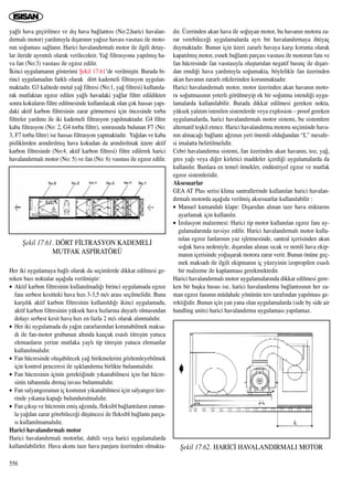 556
ya¤l› hava geçirilmez ve d›ﬂ hava ba¤lant›s› (No:2,harici havalan-
d›rmal› motor) yard›m›yla d›ﬂar›n›n ya¤s›z havas› vas›tas› ile moto-
run so¤umas› sa¤lan›r. Harici havaland›rmal› motor ile ilgili detay-
lar ileride ayr›nt›l› olarak verilecektir. Ya¤ filtrasyonu yap›lm›ﬂ ha-
va fan (No:3) vas›tas› ile egzoz edilir.
‹kinci uygulaman›n gösterimi ﬁekil 17.61’de verilmiﬂtir. Burada bi-
rinci uygulamadan farkl› olarak dört kademeli filtrasyon uygulan-
maktad›r. G3 kalitede metal ya¤ filtresi (No:1, ya¤ filtresi) kullan›la-
rak mutfaktan egzoz edilen ya¤l› havadaki ya¤lar filtre edildikten
sonra kokular›n filtre edilmesinde kullan›lacak olan çok hassas yap›-
daki aktif karbon filtresinin zarar görmemesi için öncesinde torba
filtreler yard›m› ile iki kademeli filtrasyon yap›lmaktad›r. G4 filtre
kaba filtrasyon (No: 2, G4 torba filtre), sonras›nda bulunan F7 (No:
3, F7 torba filtre) ise hassas filtrasyon yapmaktad›r. Ya¤dan ve kaba
pisliklerden ar›nd›r›lm›ﬂ hava kokudan da ar›nd›r›lmak üzere aktif
karbon filtresinde (No:4, aktif karbon filtresi) filtre edilerek harici
havaland›rmal› motor (No: 5) ve fan (No: 6) vas›tas› ile egzoz edilir.
Her iki uygulamaya ba¤l› olarak da seçimlerde dikkat edilmesi ge-
reken baz› noktalar aﬂa¤›da verilmiﬂtir:
• Aktif karbon filtresinin kullan›lmad›¤› birinci uygulamada egzoz
fan› serbest kesitteki hava h›z› 3-3,5 m/s aras› seçilmelidir. Buna
karﬂ›l›k aktif karbon filtresinin kullan›ld›¤› ikinci uygulamada,
aktif karbon filtresinin yüksek hava h›zlar›na duyarl› olmas›ndan
dolay› serbest kesit hava h›z› en fazla 2 m/s olarak al›nmal›d›r.
• Her iki uygulamada da ya¤›n zararlar›ndan korunabilmek maksa-
d› ile fan-motor grubunun alt›nda kauçuk esasl› titreﬂim yutucu
elemanlar›n yerine mutlaka yayl› tip titreﬂim yutucu elemanlar
kullan›lmal›d›r.
• Fan hücresinde oluﬂabilecek ya¤ birikmelerini gözlemleyebilmek
için kontrol penceresi ile ›ﬂ›kland›rma birlikte bulunmal›d›r.
• Fan hücresinin içinin gerekti¤inde y›kanabilmesi için fan hücre-
sinin taban›nda drenaj tavas› bulunmal›d›r.
• Fan salyangozunun iç k›sm›n›n y›kanabilmesi için salyangoz üze-
rinde y›kama kapa¤› bulundurulmal›d›r.
• Fan ç›k›ﬂ› ve hücrenin emiﬂ a¤z›nda, fleksibl ba¤lant›lar›n zaman-
la ya¤dan zarar görebilece¤i düﬂüncesi ile fleksibl ba¤lant› parça-
s› kullan›lmamal›d›r.
Harici havaland›rmal› motor
Harici havaland›rmal› motorlar, dahili veya harici uygulamalarda
kullan›labilirler. Hava ak›m› taze hava panjuru üzerinden olmakta-
d›r. Üzerinden akan hava ile so¤uyan motor, bu havan›n motora za-
rar verebilece¤i uygulamalarda ayr› bir havaland›rmaya ihtiyaç
duymaktad›r. Bunun için üzeri zararl› havaya karﬂ› koruma olarak
kapat›lm›ﬂ motor, esnek ba¤lant› parças› vas›tas› ile motorun fan› ve
fan hücresinde fan vas›tas›yla oluﬂturulan negatif bas›nç ile d›ﬂar›-
dan emdi¤i hava yard›m›yla so¤umakta, böylelikle fan üzerinden
akan havan›n zararl› etkilerinden korunmaktad›r.
Harici havaland›rmal› motor, motor üzerinden akan havan›n moto-
ru so¤utmas›n›n yeterli görülmeyip ek bir so¤utma istendi¤i uygu-
lamalarda kullan›labilir. Burada dikkat edilmesi gereken nokta,
yüksek yal›t›m istenilen sistemlerde veya explosion – proof gereken
uygulamalarda, harici havaland›rmal› motor sistemi, bu sistemlere
alternatif teﬂkil etmez. Harici havaland›rma motoru seçiminde hava-
n›n al›naca¤› ba¤lant› a¤z›n›n yeri önemli oldu¤undan “L” mesafe-
si imalatta belirtilmelidir.
Cebri havaland›rma sistemi, fan üzerinden akan havan›n, toz, ya¤,
gres ya¤› veya di¤er kirletici maddeler içerdi¤i uygulamalarda da
kullan›l›r. Bunlara en temel örnekler, endüstriyel egzoz ve mutfak
egzoz sistemleridir.
Aksesuarlar
GEA AT Plus serisi klima santrallerinde kullan›lan harici havalan-
d›rmal› motorda aﬂa¤›da verilmiﬂ aksesuarlar kullan›labilir :
• Manuel kumandal› klape: D›ﬂar›dan al›nan taze hava miktar›n›
ayarlamak için kullan›l›r.
• ‹zolasyon malzemesi: Harici tip motor kullan›lan egzoz fan› uy-
gulamalar›nda tavsiye edilir. Harici havaland›rmal› motor kulla-
n›lan egzoz fanlar›n›n yaz iﬂletmesinde, santral içerisinden akan
so¤uk hava nedeniyle, d›ﬂar›dan al›nan s›cak ve nemli hava ekip-
man›n içerisinde yo¤uﬂarak motora zarar verir. Bunun önüne geç-
mek maksad› ile ilgili ekipman›n iç yüzeyinin izopropilen esasl›
bir malzeme ile kaplanmas› gerekmektedir.
Harici havaland›rmal› motor uygulamalar›nda dikkat edilmesi gere-
ken bir baﬂka husus ise, harici havaland›rma ba¤lant›s›n›n her za-
man egzoz fan›n›n müdahale yönünün ters taraf›ndan yap›lmas› ge-
rekti¤idir. Bunun için yan yana olan uygulamalarda (side by side air
handling units) harici havaland›rma uygulamas› yap›lamaz.
ﬁekil 17.61. DÖRT F‹LTRASYON KADEMEL‹
MUTFAK ASP‹RATÖRÜ
ﬁekil 17.62. HAR‹C‹ HAVALANDIRMALI MOTOR
 