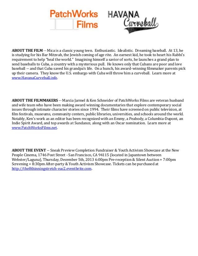 patchworks films havana curveball auction request letter silent auction request letter