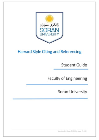 Soran University Harvard Style Of Referencing And Citation Guide