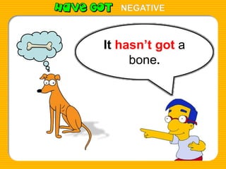It hasn’t got a
bone.
NEGATIVE
 