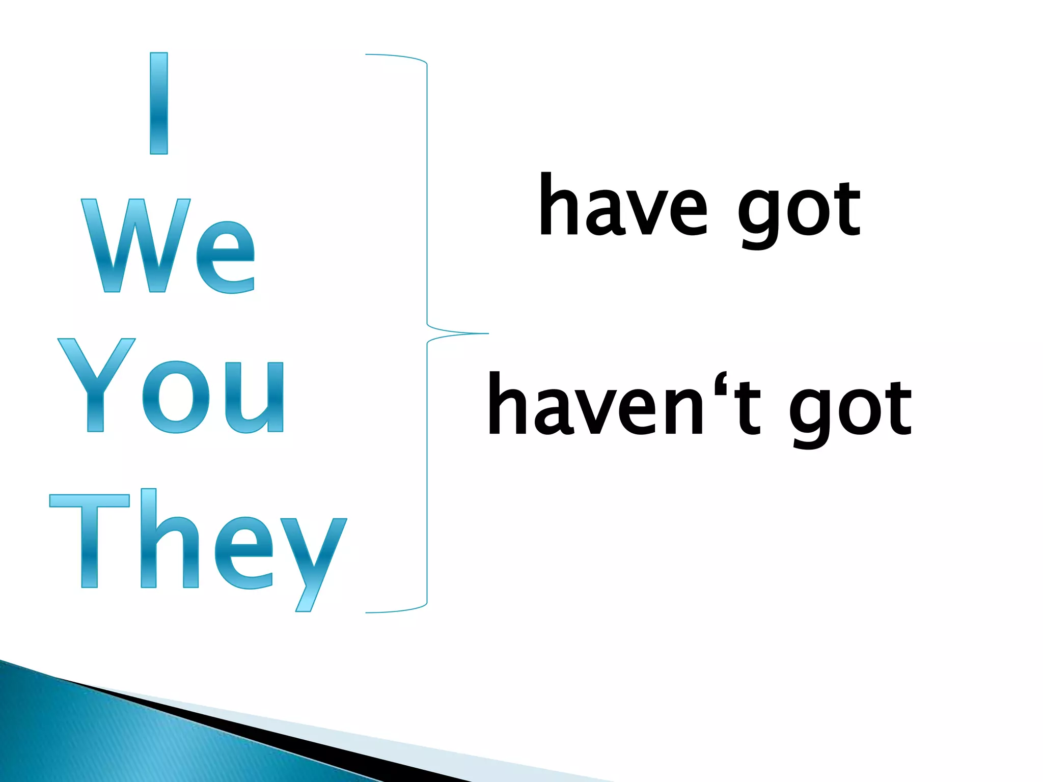 have got
haven‘t got