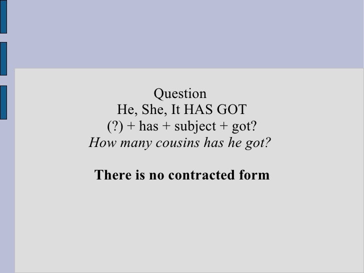 it contracted has of form Have got