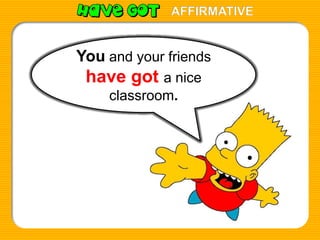 AFFIRMATIVE

You and your friends

have got a nice
classroom.

 