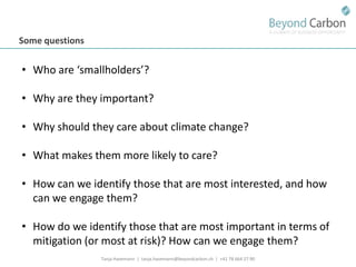 Havemann t financing options for smallholders and mitigation july 2011