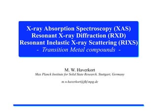 X-Ray Absorption Spectroscopy