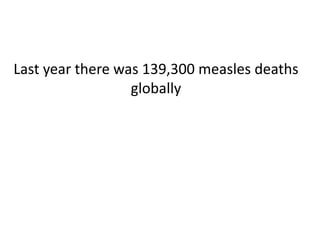 Last year there was 139,300 measles deaths
                  globally
 