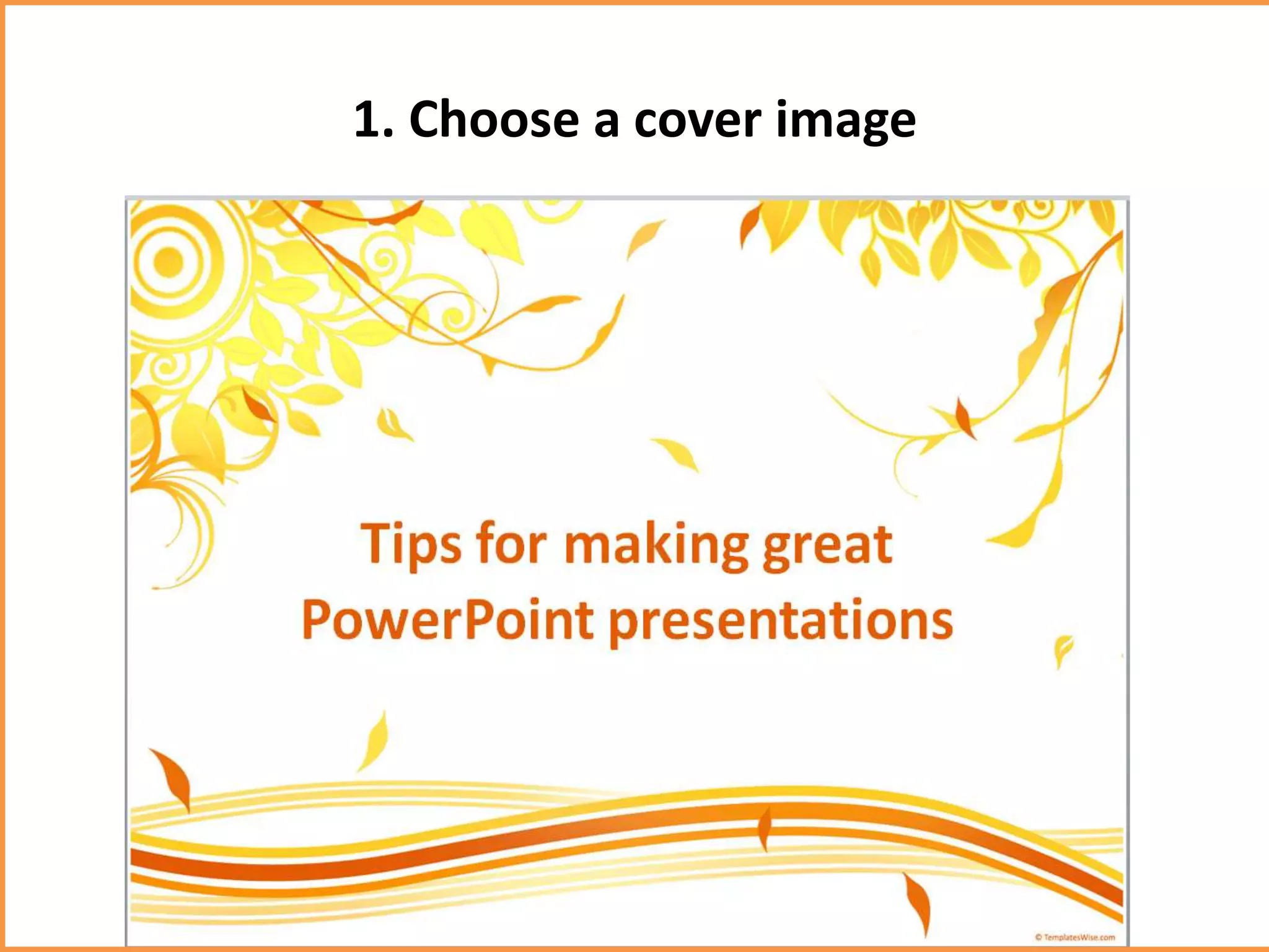 1. Choose a cover image
 