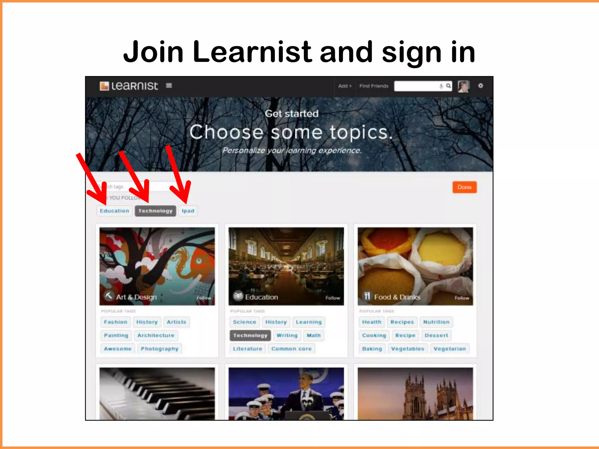 Join Learnist and sign in
 