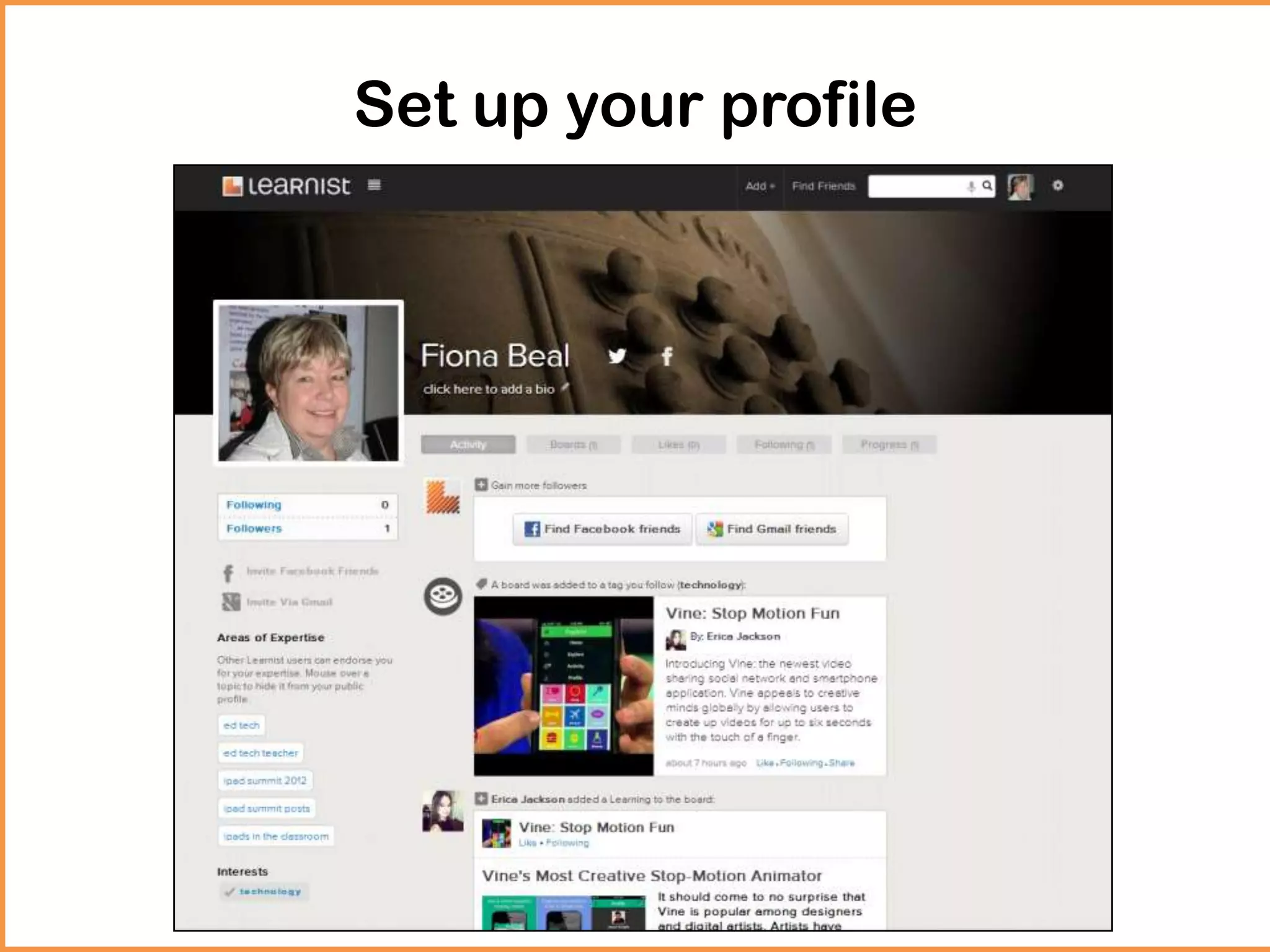 Set up your profile
 