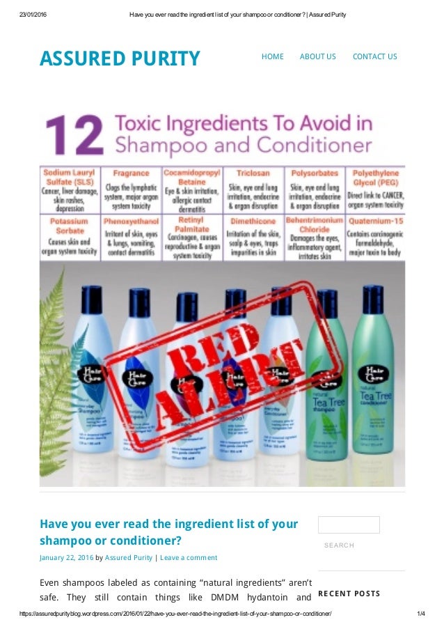 Have you ever read the ingredient list of your shampoo or conditioner